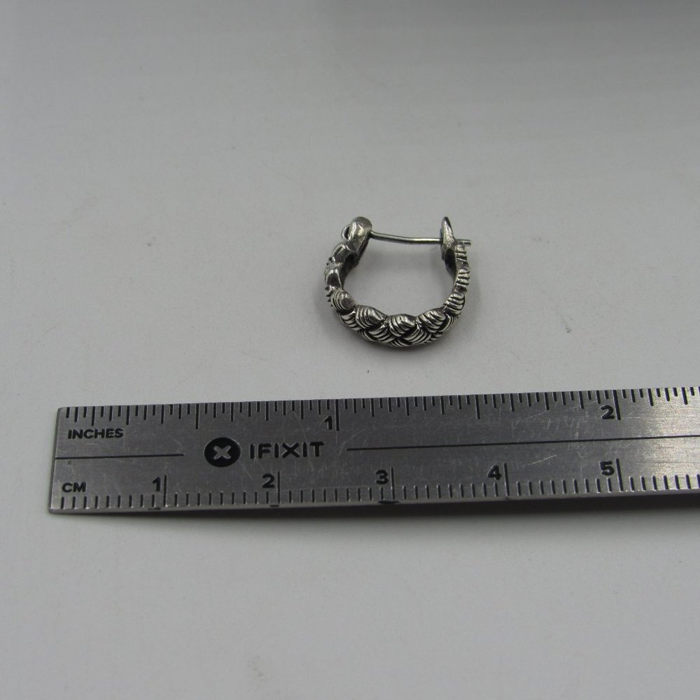 Sterling Silver Rustic Small Textured Earrings - image 4